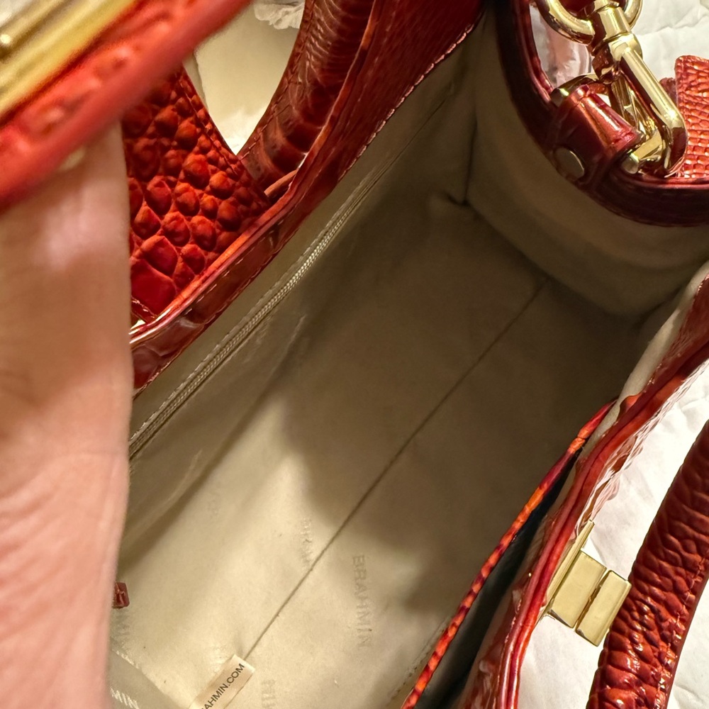 Brahmin Adrian satchel, RED! ABSOLUTELY NEW CONDITION! - Picture 7 of 8